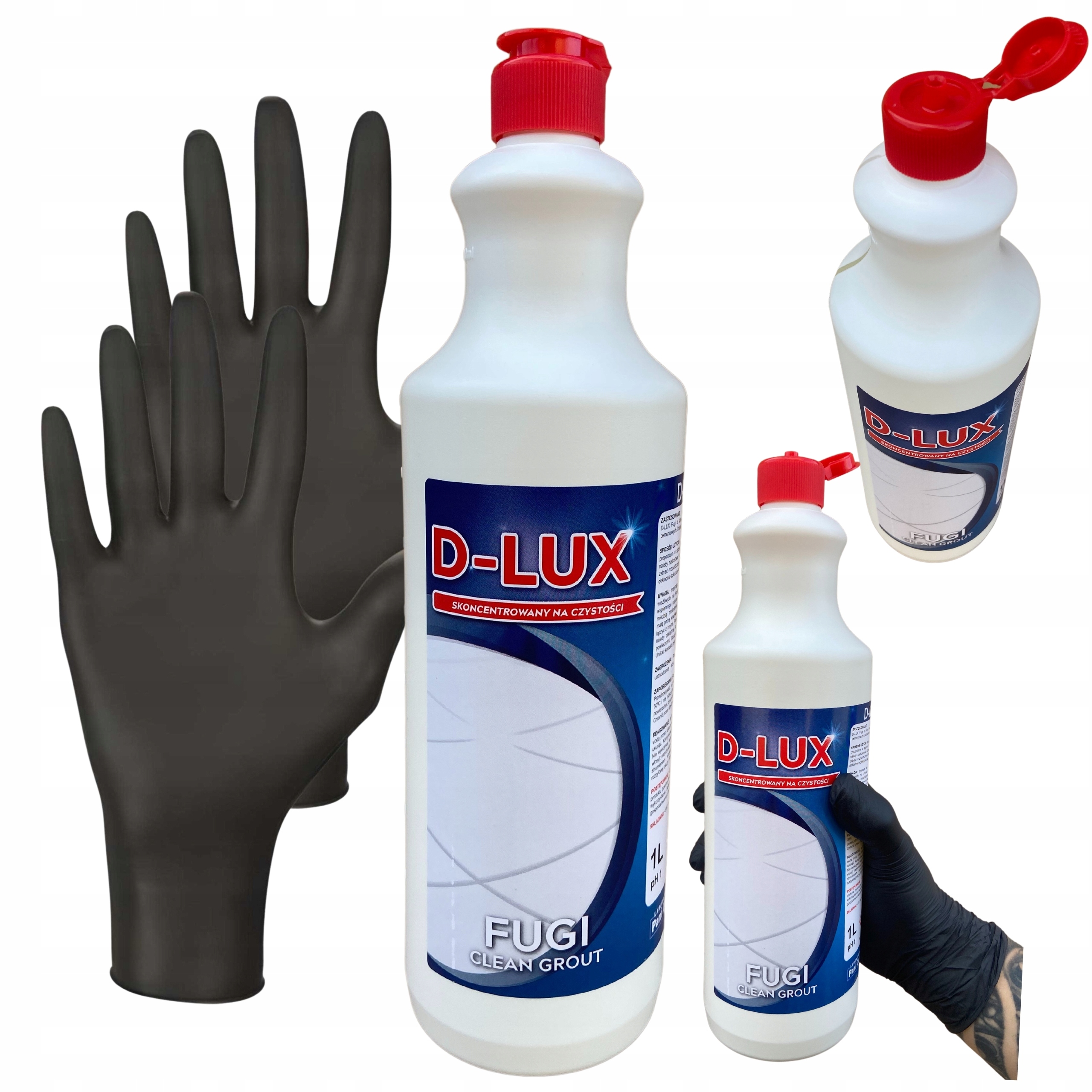 D-Lux čistiaci prostriedok na špáry 1 l + rukavice 2 ks Čierna 1 PÁR